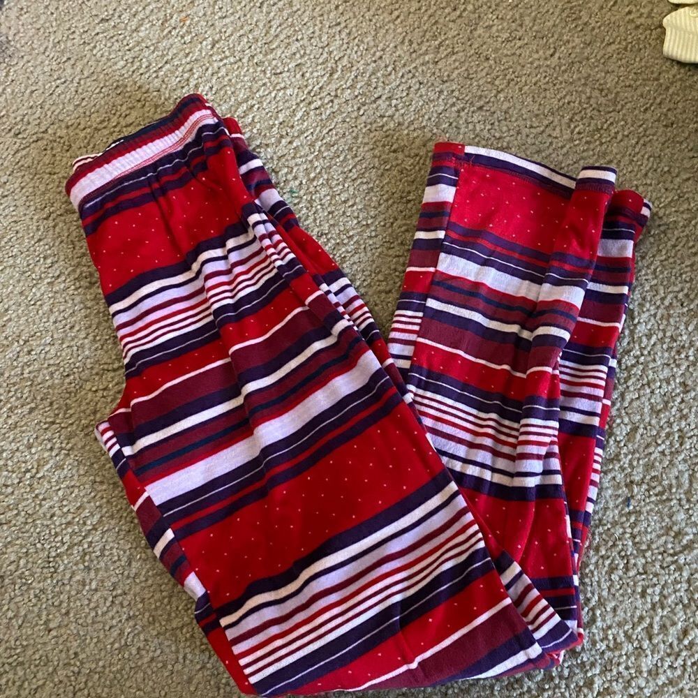 Womens Red and Pink Fleece Pajama Pants